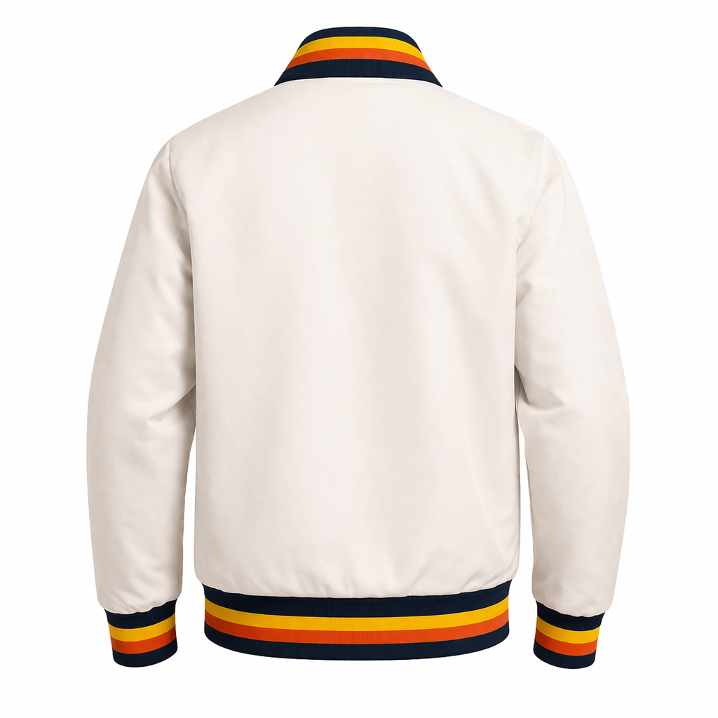 DUAZAN Astros Satin Jacket – Premium Retro Baseball Style Satin Bomber Jacket