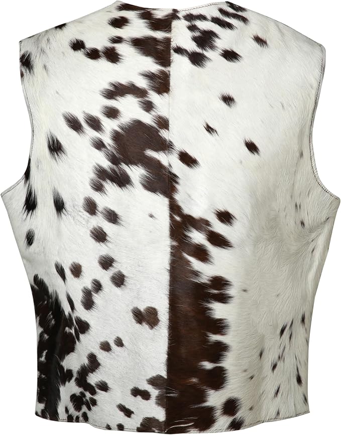 Duazan Genuine Cowhide Western Vest – Hair-On Leather Statement Piece Duazan