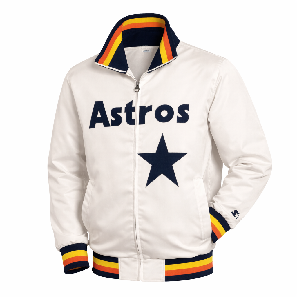 DUAZAN Astros Satin Jacket – Premium Retro Baseball Style Satin Bomber Jacket