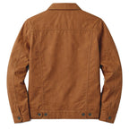 Men’s Trucker Style Spring Jacket – Duazan Cotton Twill Lightweight Essential Duazan