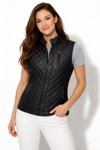 DUAZAN Black Diamond Quilted Real Leather Vest – Premium Biker Style Duazan