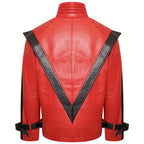 Men's Michael Jackson Thriller Red & Black Leather Jacket — MJ Thriller Costume Jacket | Duazan Duazan