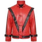 Men's Michael Jackson Thriller Red & Black Leather Jacket — MJ Thriller Costume Jacket | Duazan Duazan