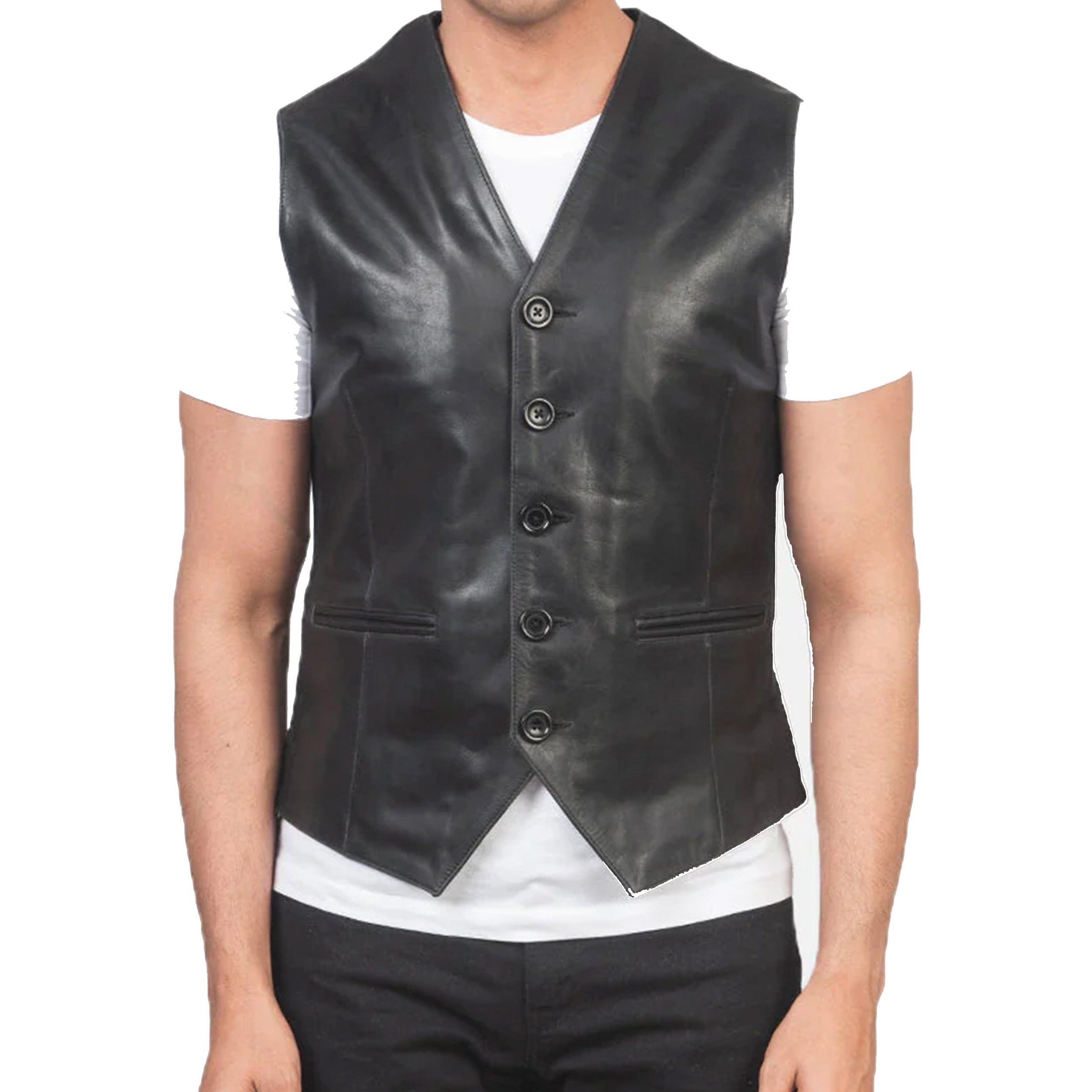 Auden Brown & Black Vest for Men | Duazan Leather Vest Duazan