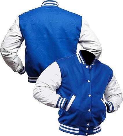 Blue varsity jacket