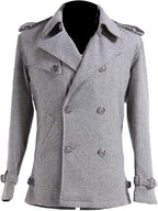 Edward Cullen Twilight Wool Coat: Vintage Grey Peacoat, Vampire Cosplay - Duazan