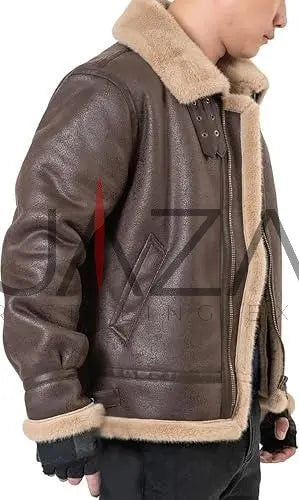 Leon Kennedy Resident Evil 4 Cosplay Jacket: Faux Leather Shearling Bomber - Duazan