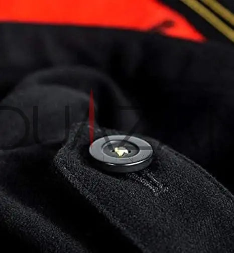 40k Warhammer Cotton Military Trench Coat: Red Trim, Sci-Fi Cosplay - Duazan