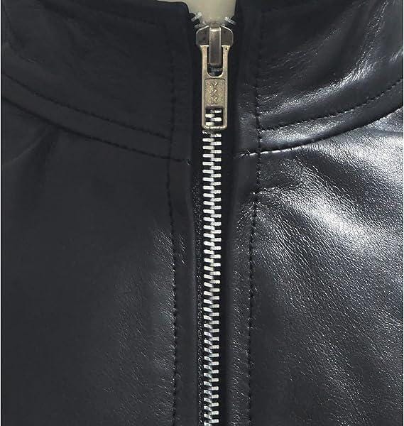 Mr. Terrific Style Leather Motorcycle Jacket: Black & White Retro Biker Coat - Duazan