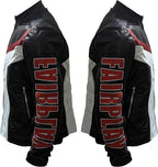 Mr. Terrific Style Leather Motorcycle Jacket: Black & White Retro Biker Coat - Duazan