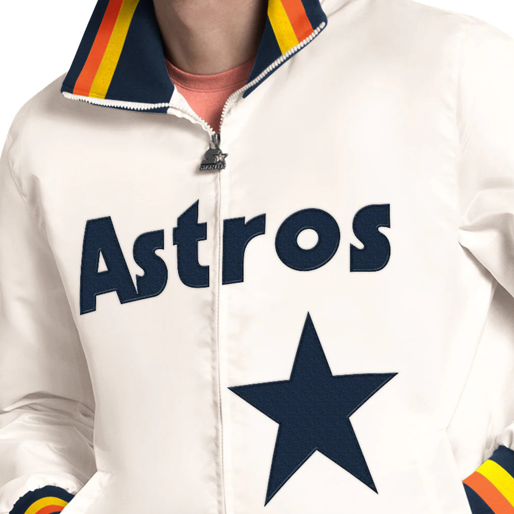 DUAZAN Astros Satin Jacket – Premium Retro Baseball Style Satin Bomber Jacket