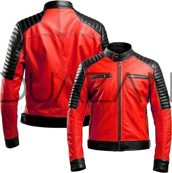 red biker jacket
