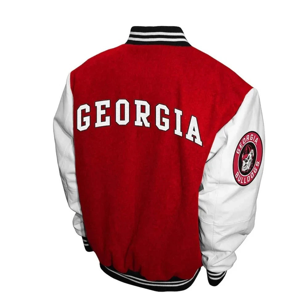 Georgia Mens College Graduate Wool Varsity Letterman Jacket for Men - Duazan