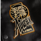 Avirex Black Real Leather Varsity Jacket – Premium Streetwear Style Duazan