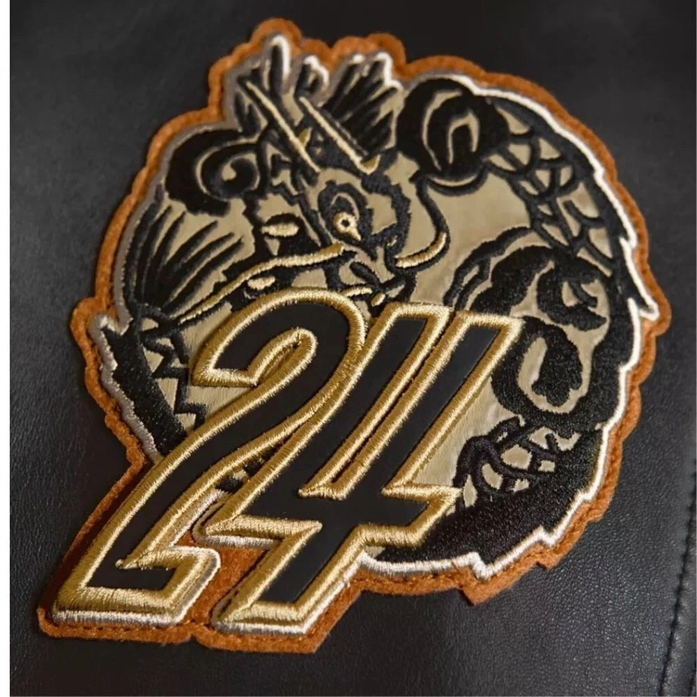 Avirex Black Real Leather Varsity Jacket – Premium Streetwear Style