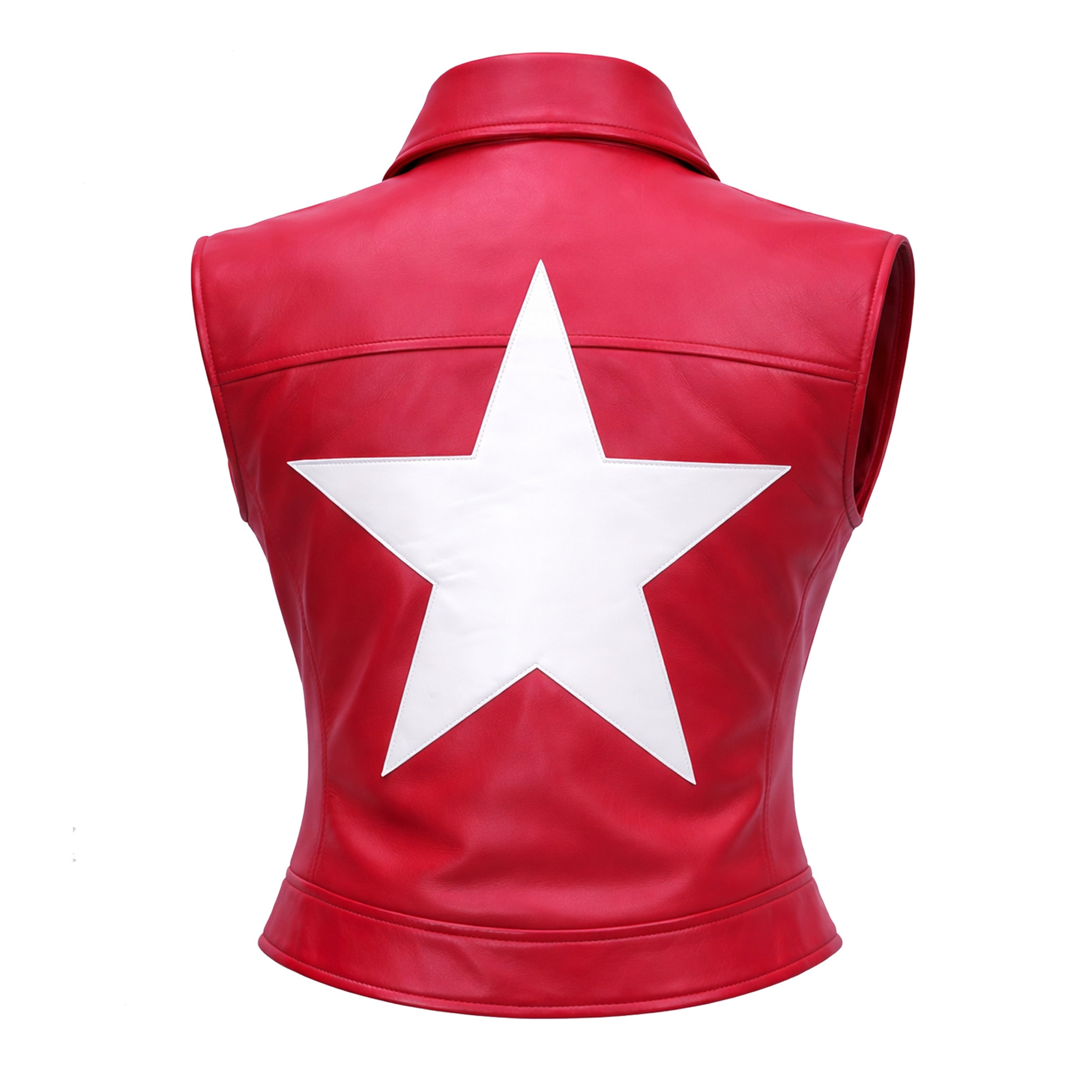 Terry Bogard Leather Vest – King of Fighters Inspired Red Star Vest for Mens & Womens Duazan